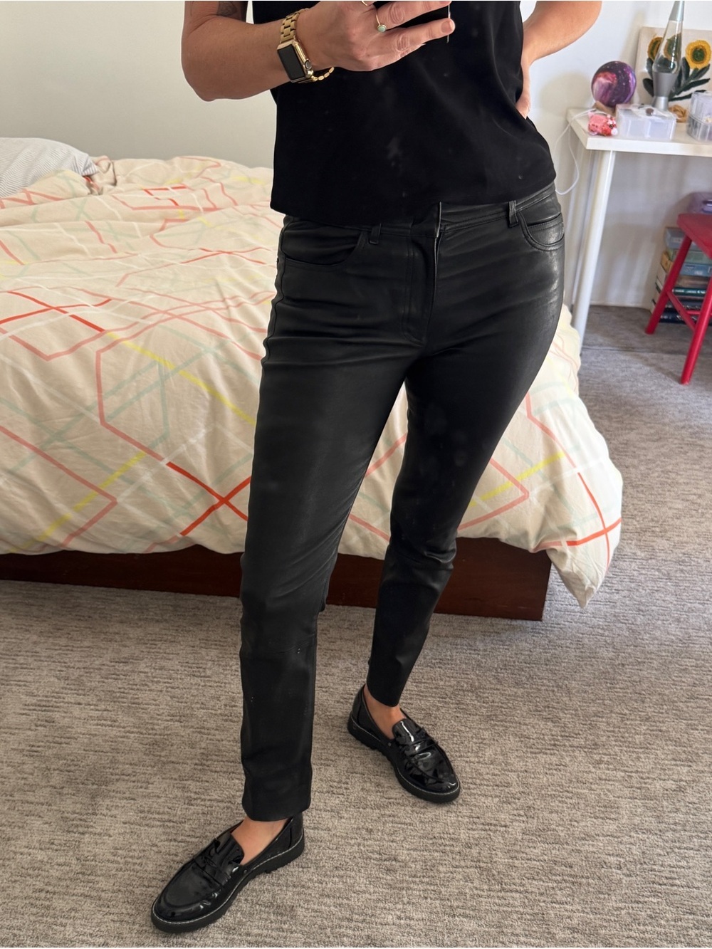 Helmet Lang Black Skinny Lamb Leather Jeans w/ Pockets Size 8